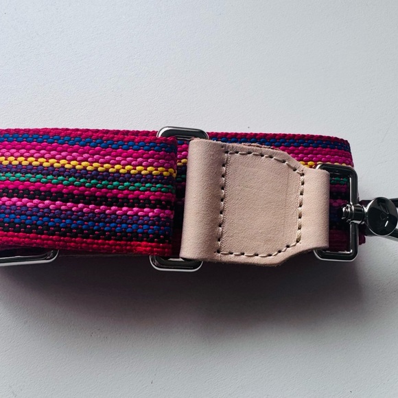 Consuela red/ Colorful Striped Bag Strap - Picture 1 of 2